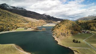 4K Computer Monitor - breathtaking aerial view of swiss alpine lake | Trending HD Video