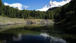 4K Computer Monitor - majestic alpine lake with snowy mountains | Trending HD Video