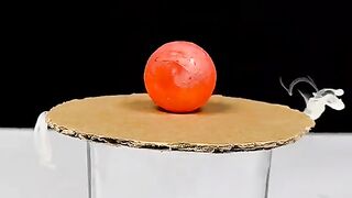 Experiment 1000C Hot Ball Vs Card experiment