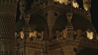 al azhar mosque under a dark sky | Professional HD Video