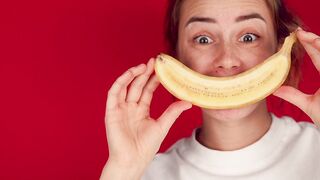 The Shy Snow Woman and the Cursed Ring - woman with half a banana as a smile | Trending HD Vide