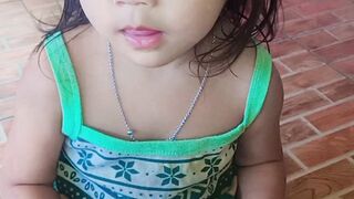 My daughter has taken a bath, guys❤️❤️