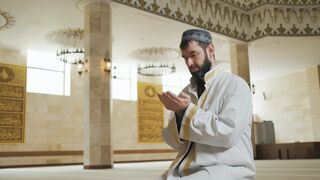 Notes on Being a Man - man praying inside a mosque | Trending HD Video