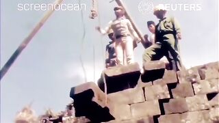 perbaikan candi Borobudur tahun 1974an