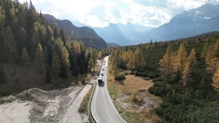 4K Computer Monitor - stunning dolomites aerial view in autumn | Trending HD Video