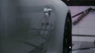 Electric car - white car being wash | Trending HD Video