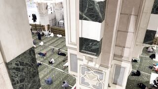 aerial interior view of mecca s grand mosque | Professional HD Video