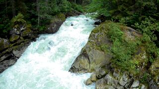 4K Computer Monitor - the strong current of a rapid river | Trending HD Video