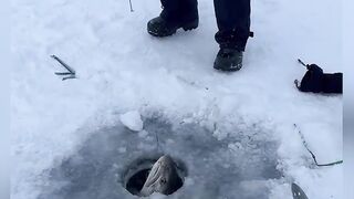 Going to Need a Bigger Hole - Monster Lake Trout #icefishing #monsterfish #monsterfishing