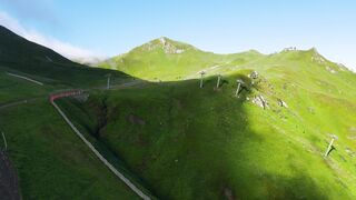 4K Computer Monitor - drone view of verdant french mountainside | Trending HD Video