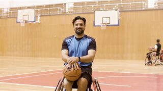 Sport Bike - wheelchair basketball player smiling at camera | Trending HD Video
