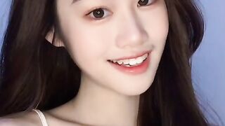 Adorable Girl Blowing a Sweet Kiss to a Catchy K-Pop Beat