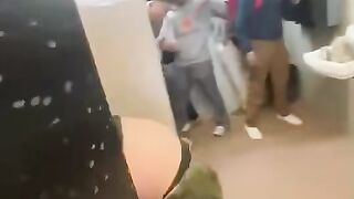 Drunk man start fight in bathroom