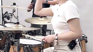 Very Skilled Woman on Drum