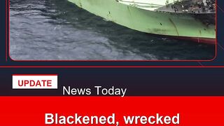 Blackened,-wrecked-Russian-tanker-nears-Malta