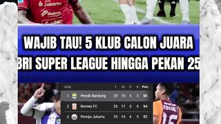 TERBARU! PEKAN 25, 5 KLUB CALON JUARA BRI SUPER LEAGUE 2025/2026