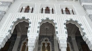 grand mosque in mecca with pilgrims | Professional HD Video