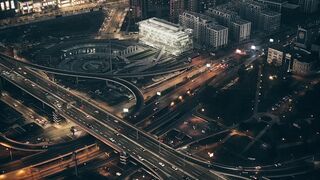 4K resolution - aerial view of illuminated city at night | Trending HD Video