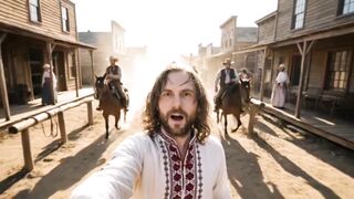 Старики сидять біля салуна й сперечаються