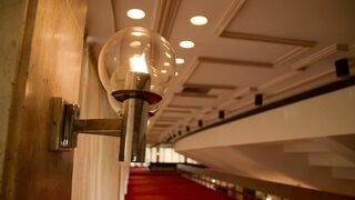 a panning video of hall way lights | Professional HD Video