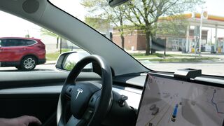 Carrefour - tesla self driving car interior view | Trending HD Video