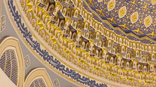 ornate mosque interior with detailed dome | Professional HD Video