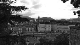 4K resolution - scenic view of grenoble with mountain background | Trending HD Video