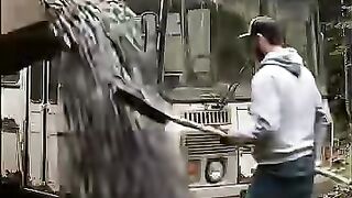 Transformation of an old mini bus to a house