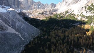 4K resolution - breathtaking aerial view of autumn dolomites | Trending HD Video