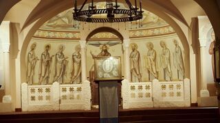 The Pioneer Woman - woman walking in ornamented orthodox church hall | Trending HD Video