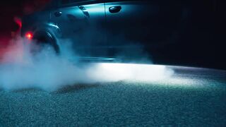 Electric car - moody night drift with muscle car on urban streets | Trending HD Video