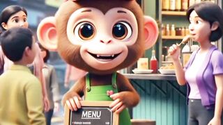 Funny Monkey Runs Restaurant ????| AI Animal Story ???? Smart Animals Studio