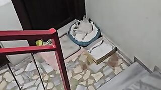 Cat lover Turkish people put cat cushions for stray cats in front of their doors in wint