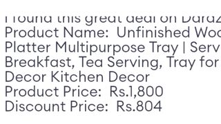 Product Name:  Unfinished Wooden Serving Tray Platter Multipurpose Tray