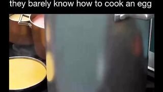 Me cooking for my friends because they barely know how to cook an egg