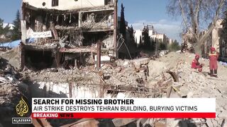 Family searches Tehran rubble for missing brother after US-Israeli air strike.mp4