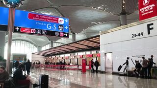 Travel Backpack - the airport is empty and has a large screen | Trending HD Video