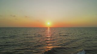 4K Computer Monitor - serene ocean sunset captured by drone | Trending HD Video