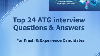 ATG (Art Technology Group) Interview Questions & Answers ⚡ | @AliAzizQualityEducation ​