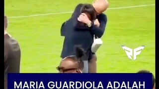 ???????? Momen Maria Guardiola yang menemani ayahnya,