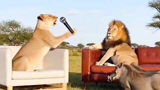 Lion singing