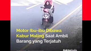 Sepeda motor seorang ibu-ibu dibawa kabur pria tak dikenal #viral #berita #maling #fypreels #kejahatan