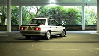 Electric car - classic car in urban parking lot at night | Trending HD Video
