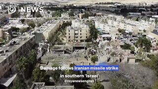 Damage follows Iranian missile strike in southern ‘Israel’.