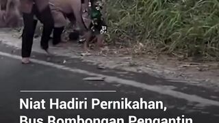 Niat menghadiri momen bahagia, rombongan pengantin justru mengalami musibah.