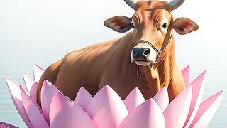 Tell us in the comments how you feel about the cow on the lotus flower.