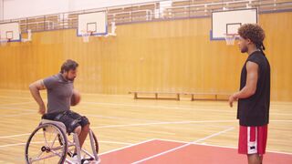 Sports - a man on a wheelchair playing basketball | Trending HD Video 3