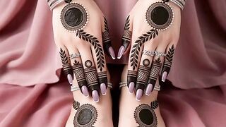 Half hand foot mehndi design