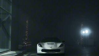 Carrefour - sleek white car in a foggy night cityscape | Trending HD Video
