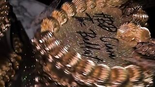 Gold Vintage heart cake.